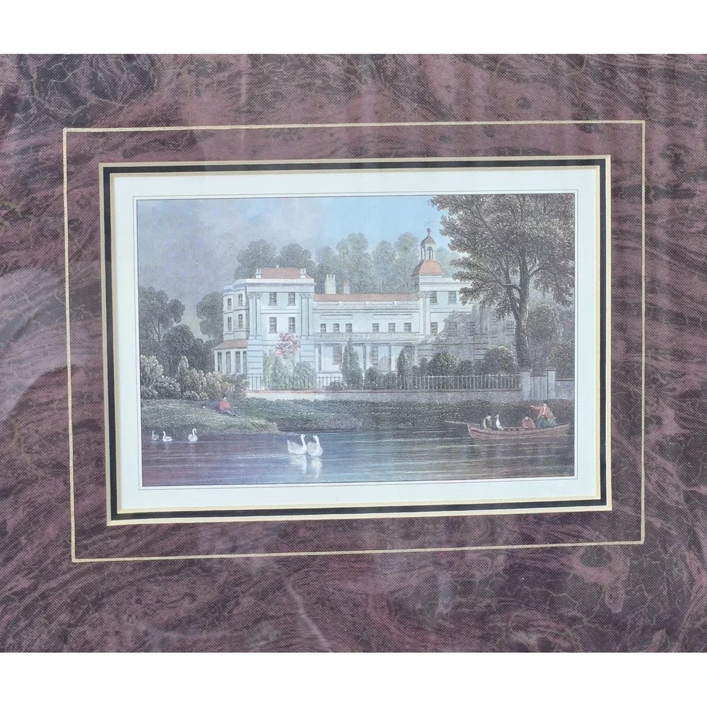 William Tombleson Antique Engraving Print Custom Framed Marquis of Ailsa Thames